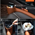 Leather car seat slot storage